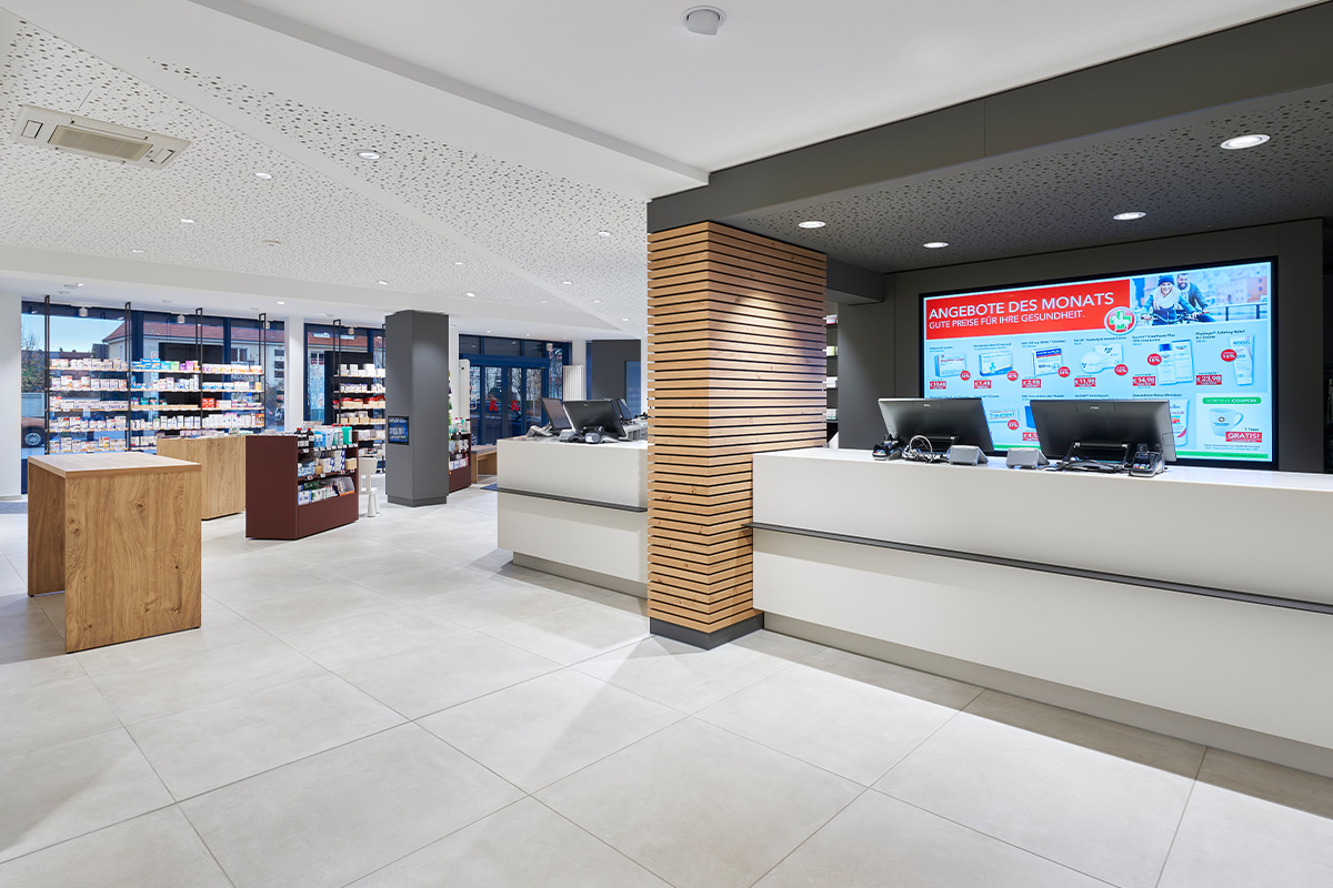 Apotheken-TV in 4K-Auflösung in der Roland Apotheke Haldensleben