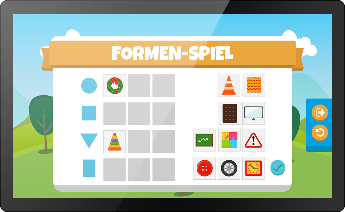 Kiddy Konsole Spiel Formen zuordnen