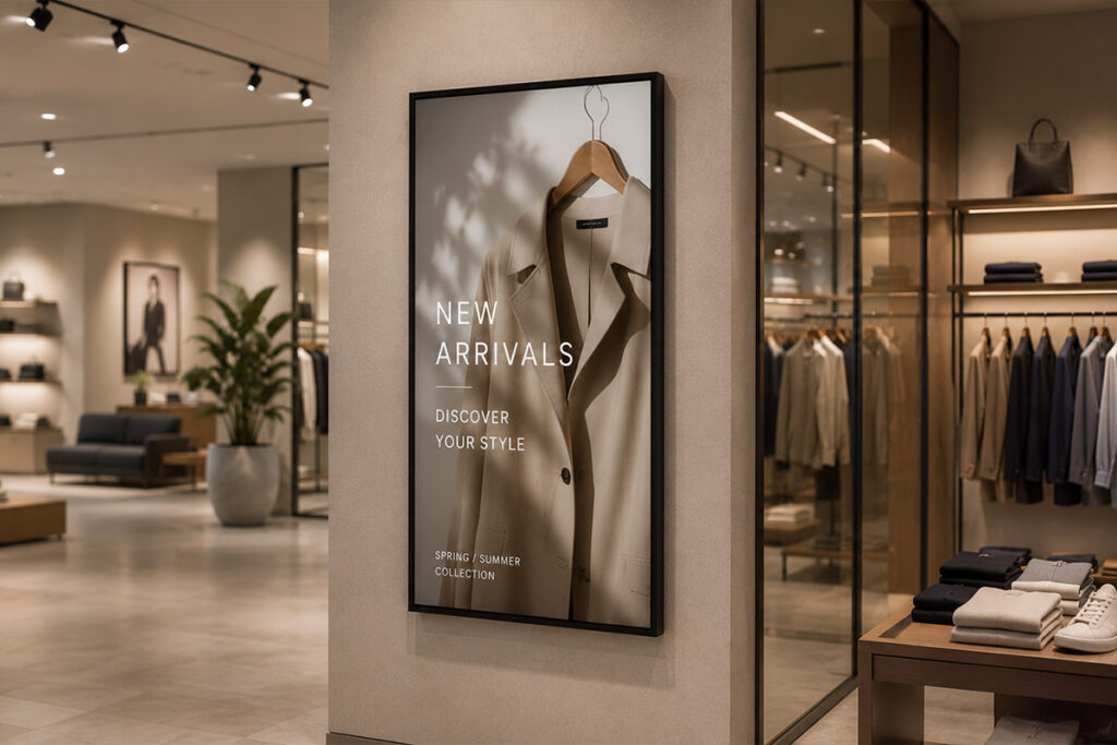 Werbedisplay im Retail-Bereich
