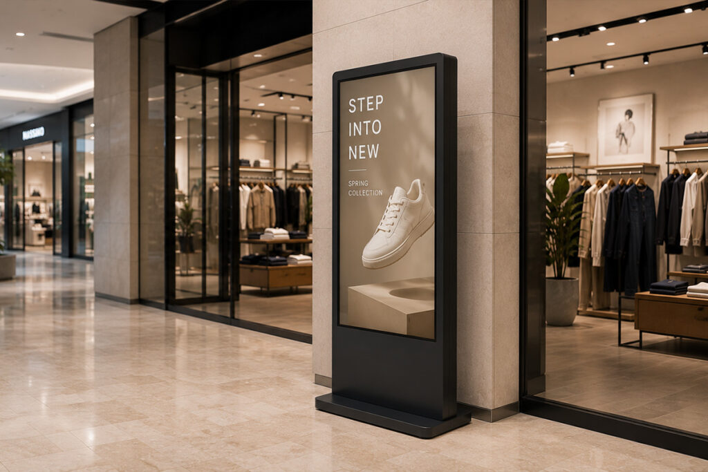 Werbe-Stele im Shopping-Center