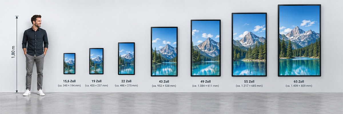 Touchmonitore im Größenvergleich